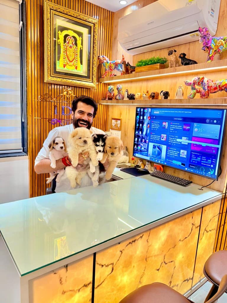 Viren Sharma — Dog Man Of India with puppies